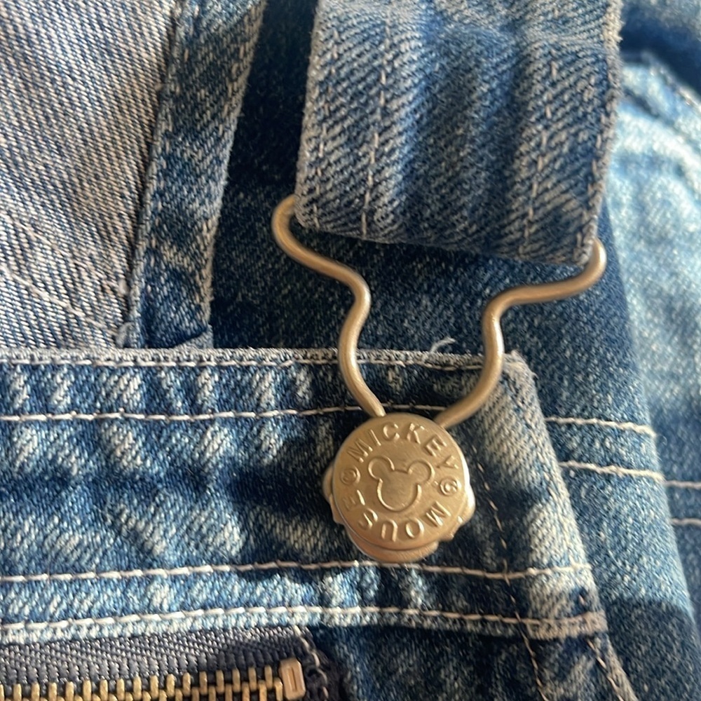 Y2K Disney Blue Jean Overalls - Pluto, Mickey & Donald Duck - size L/XL - Picture 3 of 8
